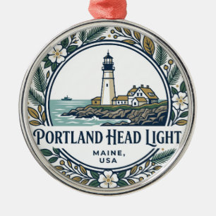 Portland Head Light Maine Metal Tree Decoration