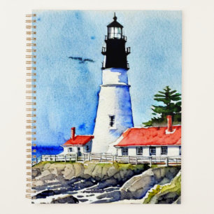 Portland Head Light Maine Watercolor   Planner