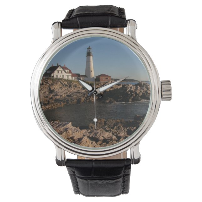 Portland Head Light Silver Plated Necklace Bangle  Watch (Front)