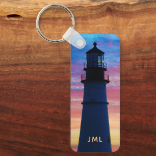 Portland Head Light Sunrise Lighthouse Key Ring