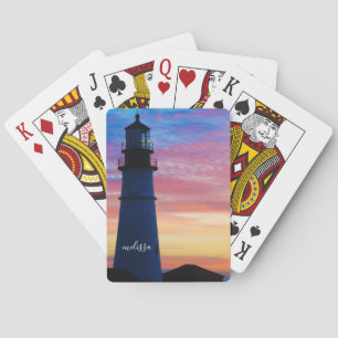 Portland Head Light Sunrise Maine Lighthouse Playing Cards