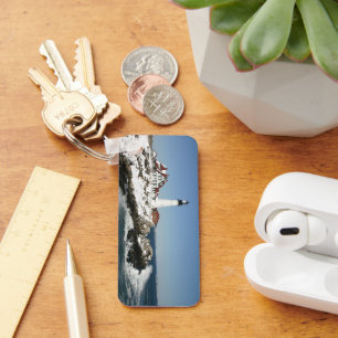 Portland Head Light winter in Maine Key Ring