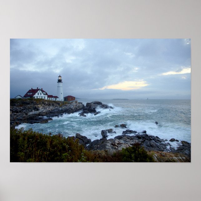 Portland Head Lighthouse at Sunrise Poster (Front)