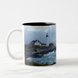Portland Head Lighthouse at Sunrise Two-Tone Coffee Mug