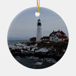 Portland Head Lighthouse Ceramic Tree Decoration