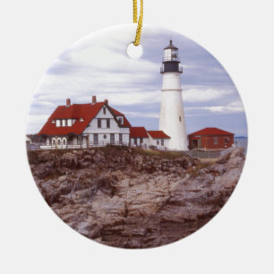 Portland Head Lighthouse Ceramic Tree Decoration