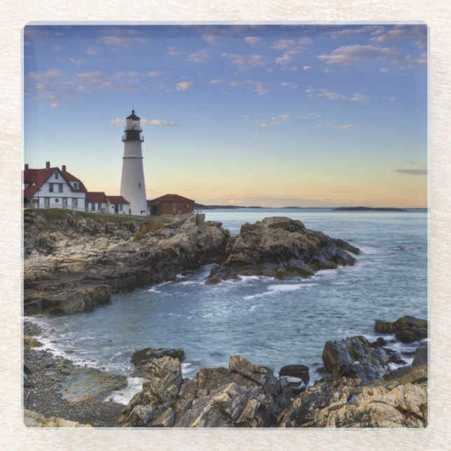 Portland Head Lighthouse Glass Coaster (Front)