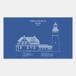 Portland Head Lighthouse - Maine – AD Rectangular Sticker