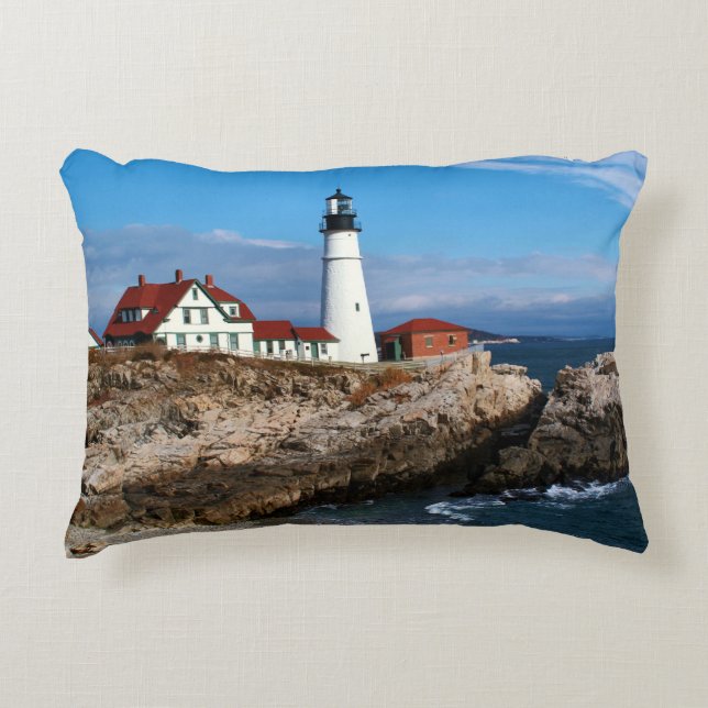 Portland Head Lighthouse, Maine Decorative Cushion (Front)