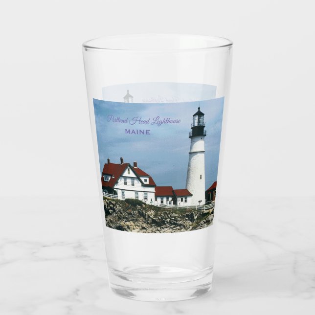 Portland Head Lighthouse, MAINE Glass (Back)