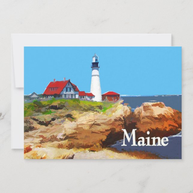 Portland Head Lighthouse Maine Invitation (Front)