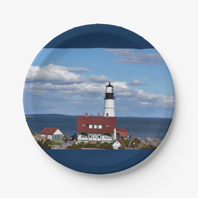 Portland Head Lighthouse Maine Paper Plate (Front)