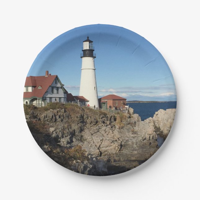 Portland Head Lighthouse Maine Paper Plate (Front)