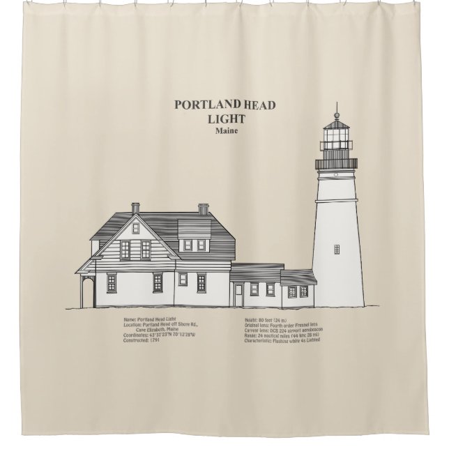Portland Head Lighthouse - Maine - SBD Shower Curtain (Front)