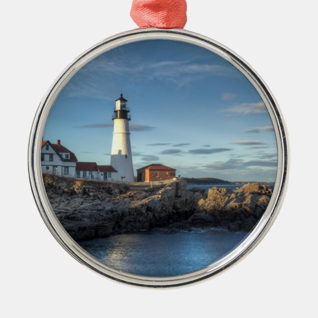 Portland Head Lighthouse Metal Tree Decoration (Front)