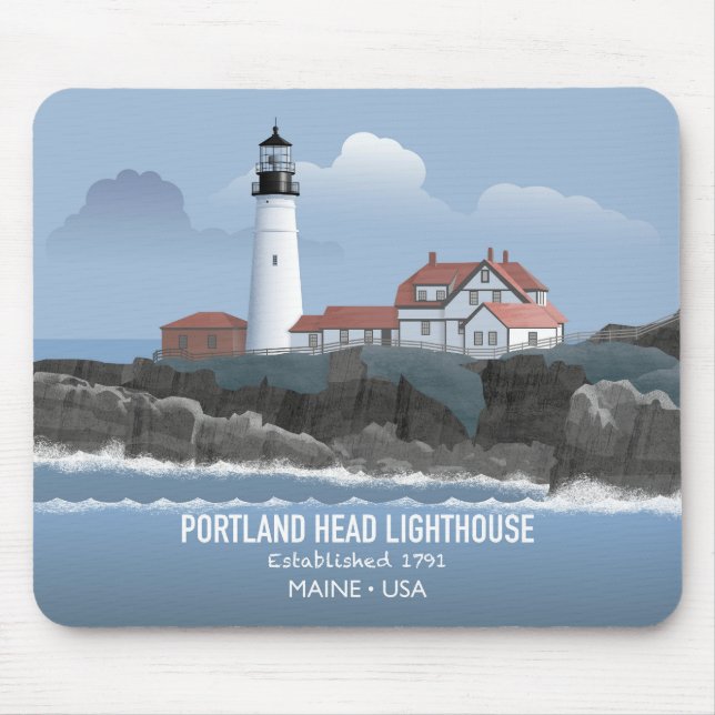 Portland Head Lighthouse Mouse Mat (Front)