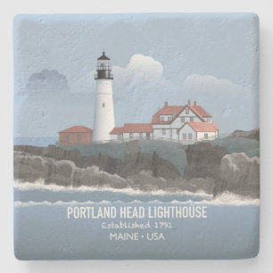Portland Head Lighthouse Stone Coaster