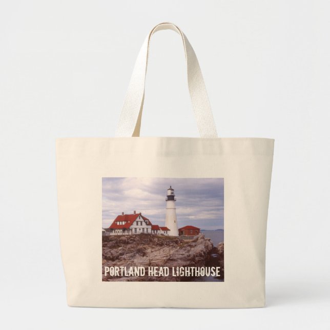 Portland Head Maine Historic Lighthouse Large Tote Bag (Front)