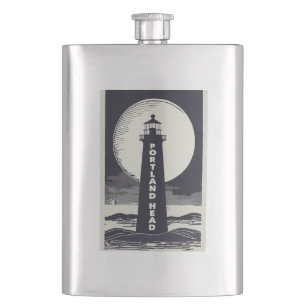 Portland Head Maine Lighthouse Moon Hip Flask