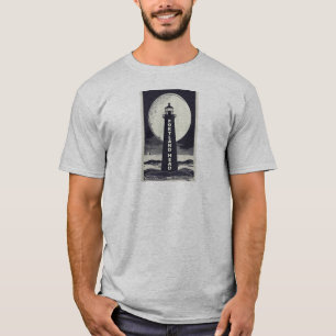 Portland Head Maine Lighthouse Moon T-Shirt