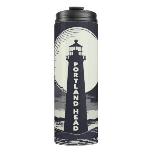 Portland Head Maine Lighthouse Moon Thermal Tumbler