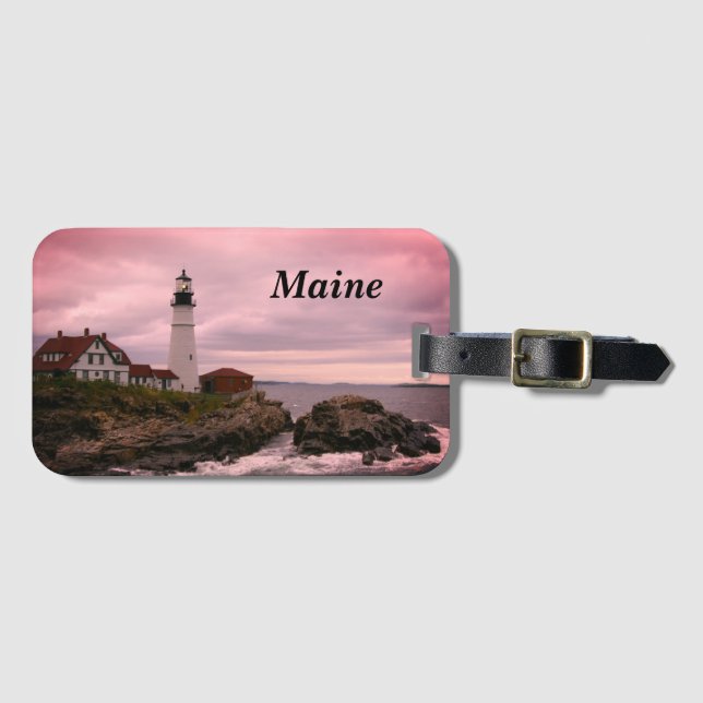Portland Headlight Lighthouse Luggage Tag (Front Horizontal)