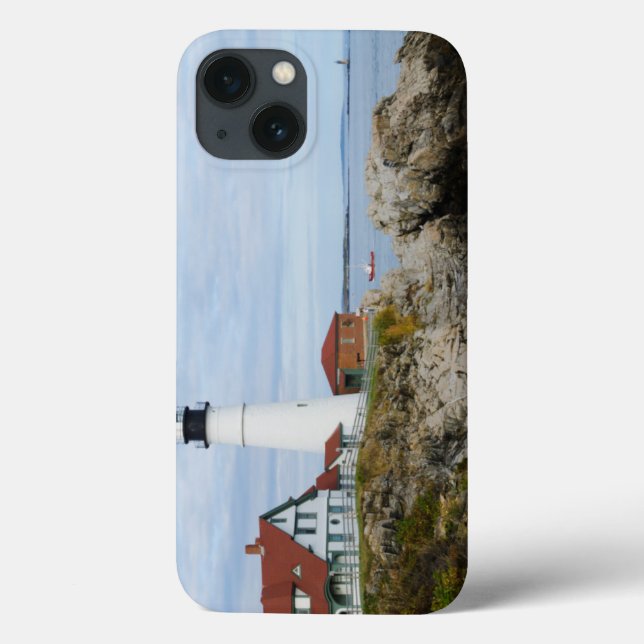 Portland Headlight lighthouse on rocky shore Case-Mate iPhone Case (Back)
