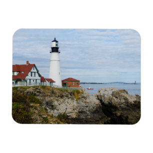 Portland Headlight lighthouse on rocky shore Magnet