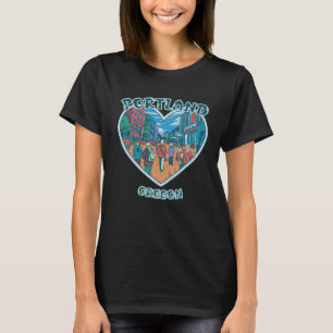Portland In Oregon Travel Souvenir Heart T-Shirt