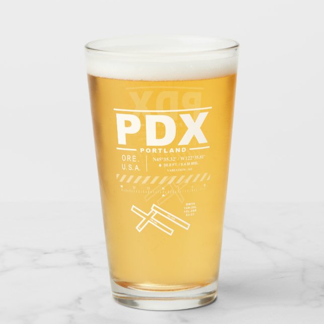 Portland International Airport PDX Glass (Back Filled)