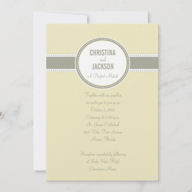 Portland Invite:  Vanilla Invitation (Front)