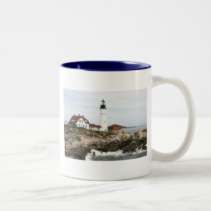 Portland lighthouse Two-Tone coffee mug