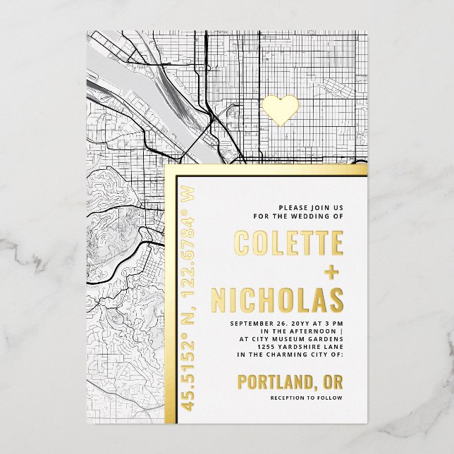 Portland Love Locator | City Themed Wedding (Front)