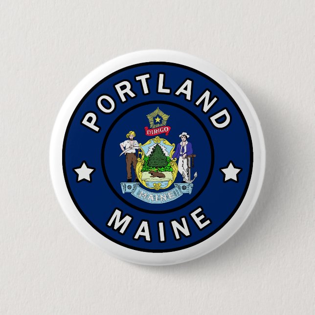 Portland Maine 6 Cm Round Badge (Front)