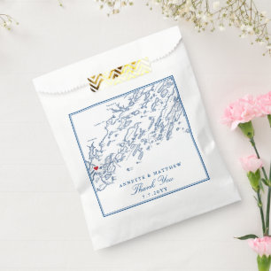Portland Maine Casco Bay Elegant Wedding Paper Favour Bags
