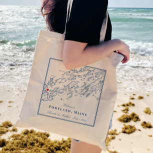 Portland Maine Casco Bay Wedding Welcome Tote Bag