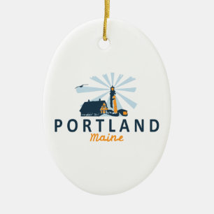 Portland Maine. Ceramic Tree Decoration