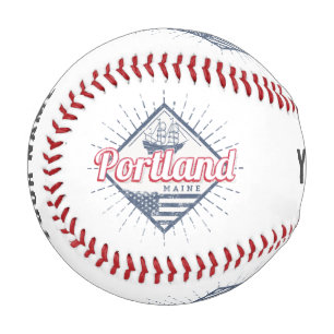 Portland Maine City United States Vintage USA Baseball