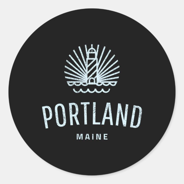 Portland Maine Lighthouse Classic Round Sticker (Front)