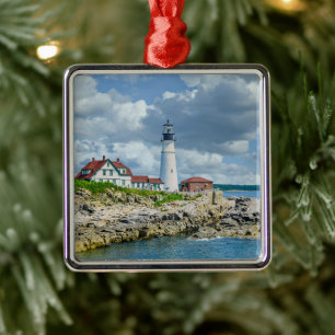 Portland, Maine lighthouse Metal Tree Decoration