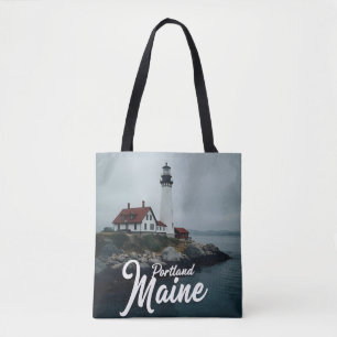 Portland, Maine   Lighthouse Tote Bag