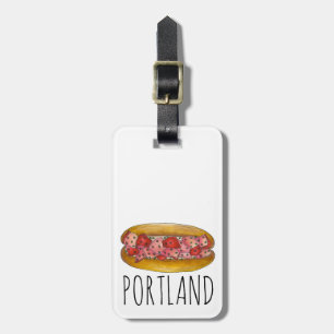 Portland Maine Lobster Roll Seafood Sandwich Food Luggage Tag