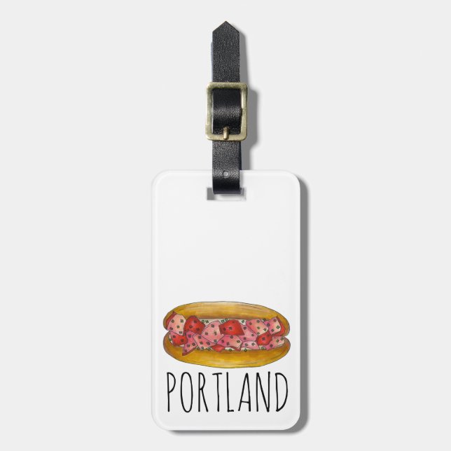 Portland Maine Lobster Roll Seafood Sandwich Food Luggage Tag (Front Vertical)