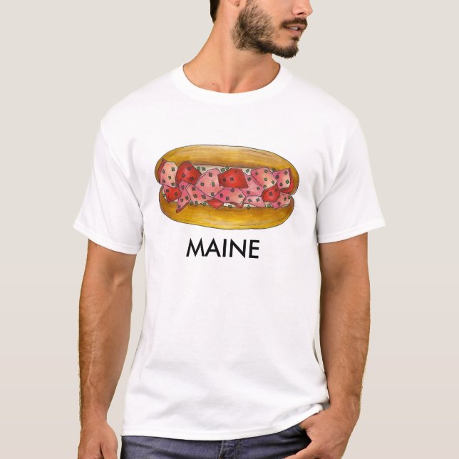 Portland Maine ME Lobster Roll Seafood Sandwich T-Shirt (Front)