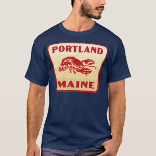 Portland Maine Retro Badge Tan T-Shirt
