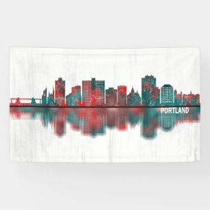Portland Maine Skyline Banner