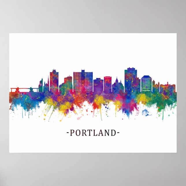 Portland Maine Skyline Poster (Front)