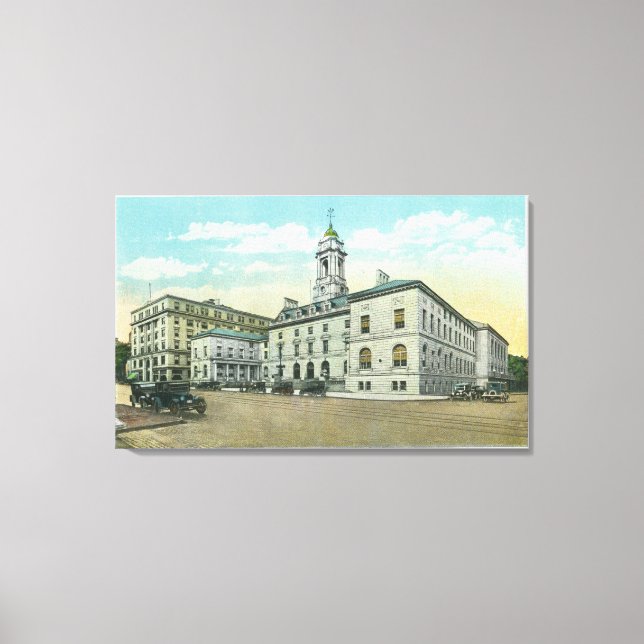 Portland, MaineExterior View of City Hall Canvas Print (Front)