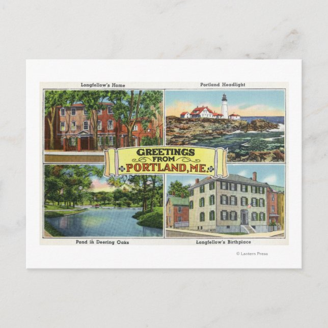 Portland, MaineGreetings From with Scenic Postcard (Front)