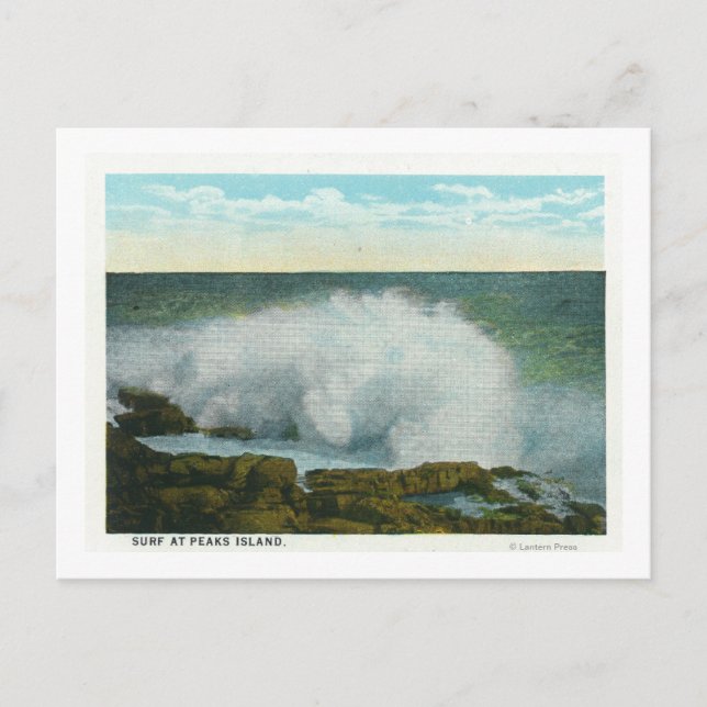 Portland, MainePeaks Island View of the Surf Postcard (Front)